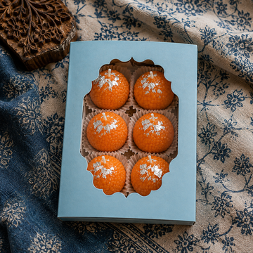Motichoor Ladoo Candles | Set of 6 | Festive Handmade Decorative Candles