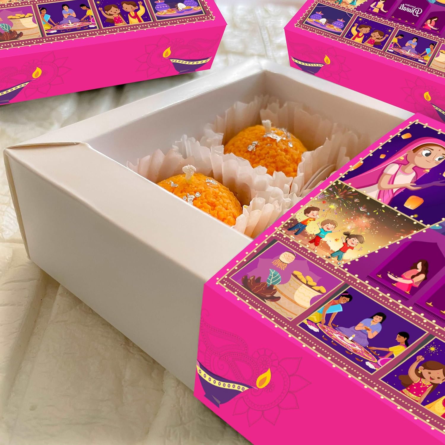 Motichoor Ladoo Candles | Set of 6 | Festive Handmade Decorative Candles