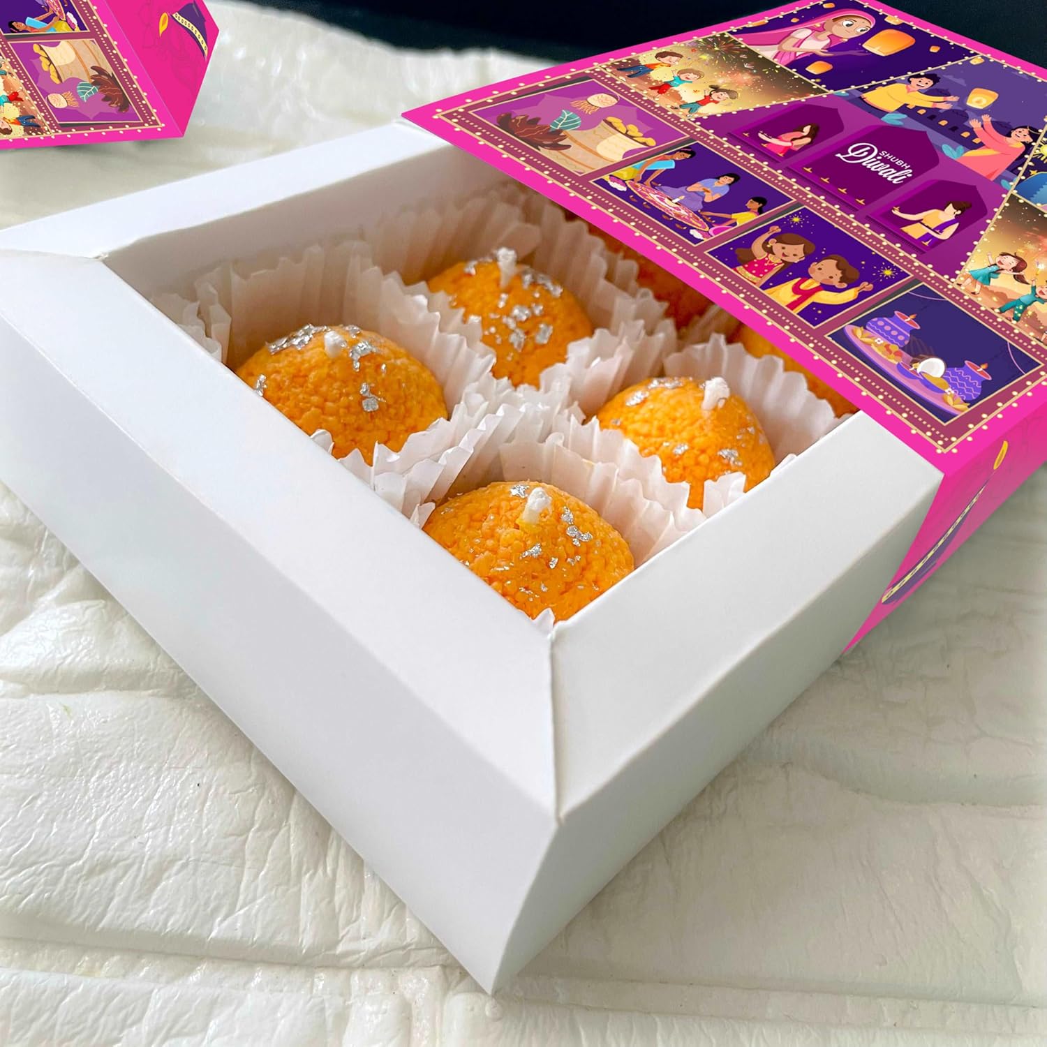 Motichoor Ladoo Candles | Set of 6 | Festive Handmade Decorative Candles