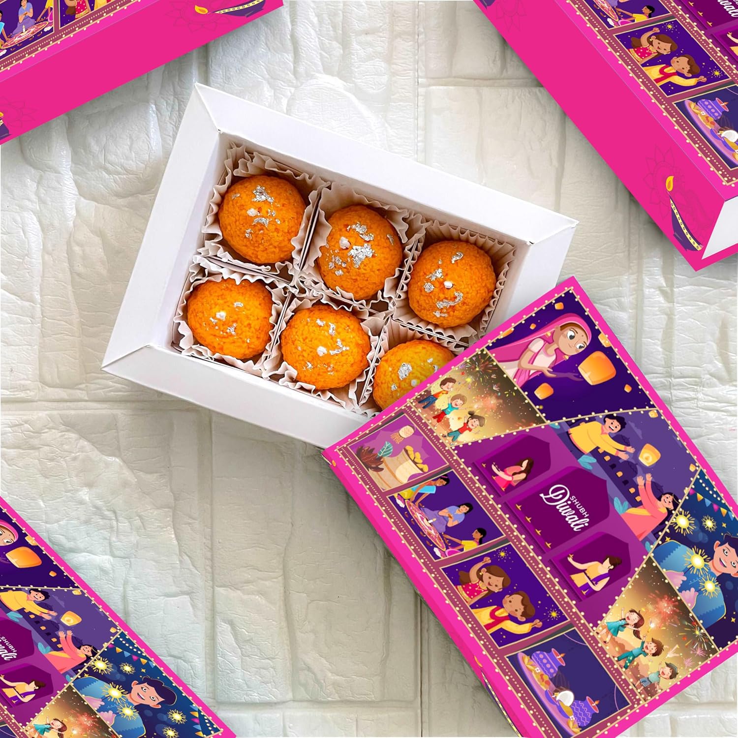 Motichoor Ladoo Candles | Set of 6 | Festive Handmade Decorative Candles