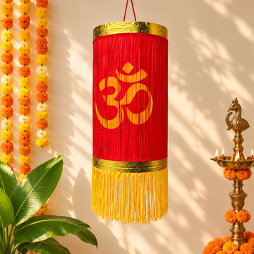 Om & Swastik Fabric Hanging Kandil | Traditional Diwali Décor