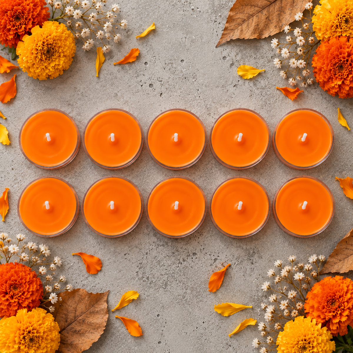 Acrylic Tea Light Candles | Set of 10 | Handmade Decorative Candles