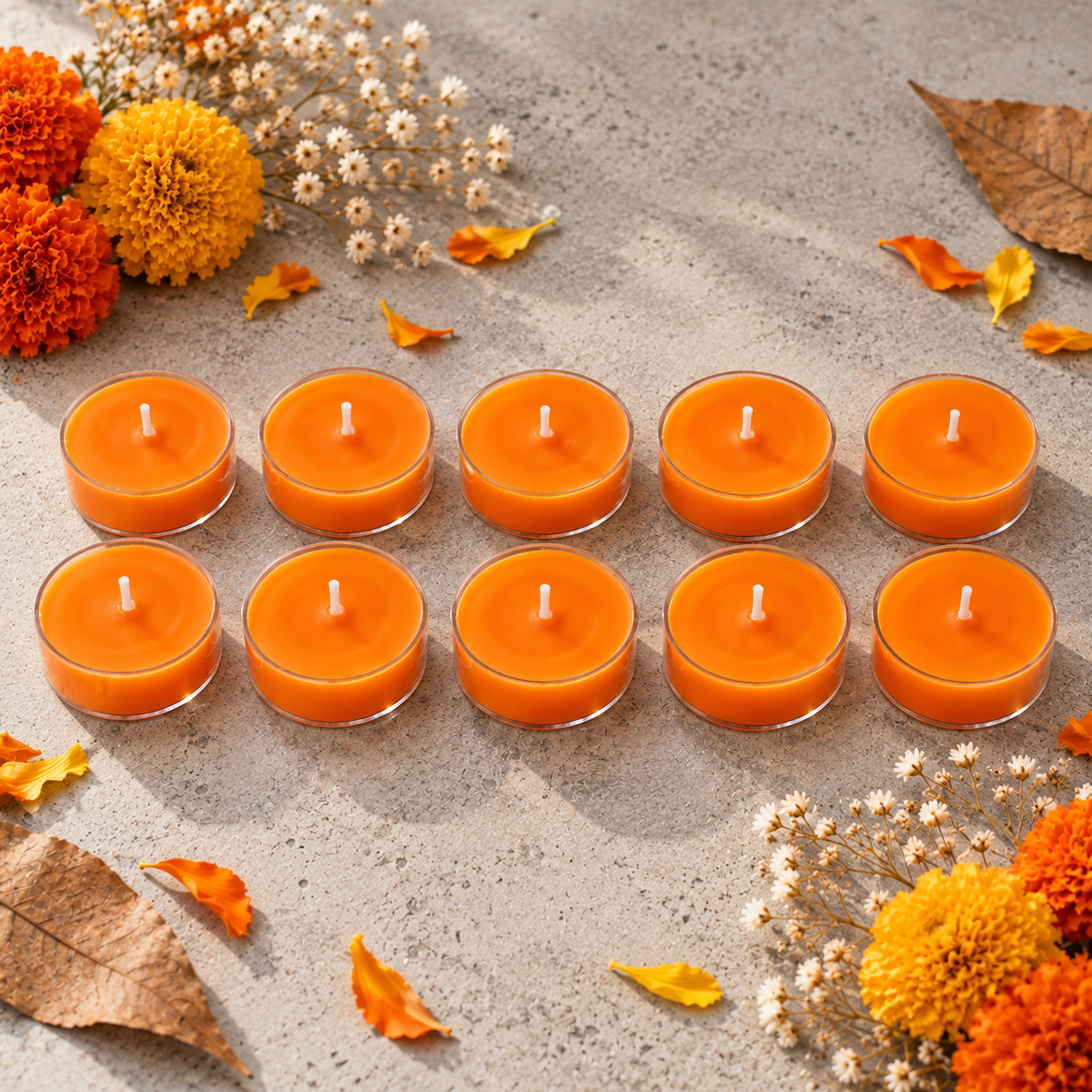Acrylic Tea Light Candles | Set of 10 | Handmade Decorative Candles