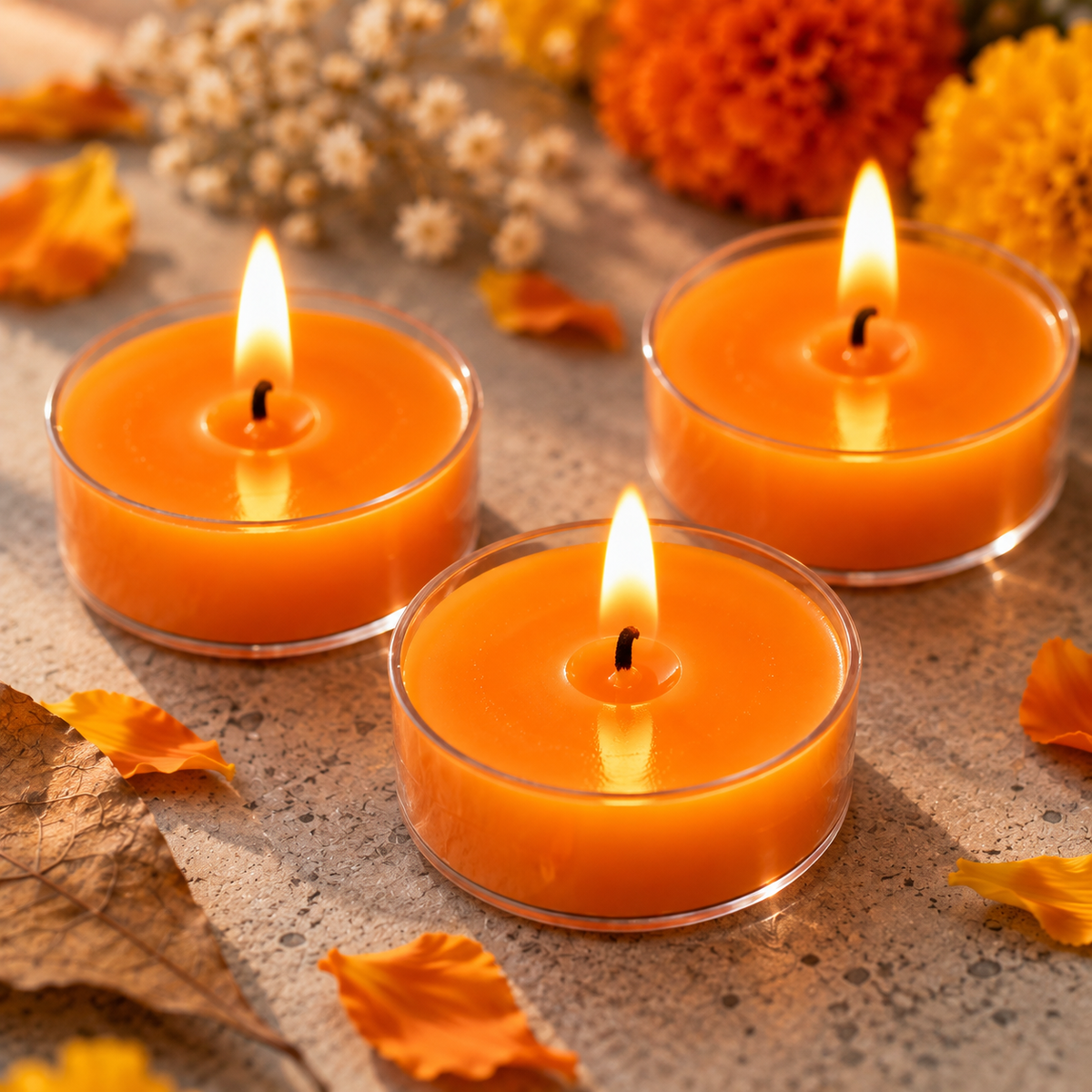 Acrylic Tea Light Candles | Set of 10 | Handmade Decorative Candles