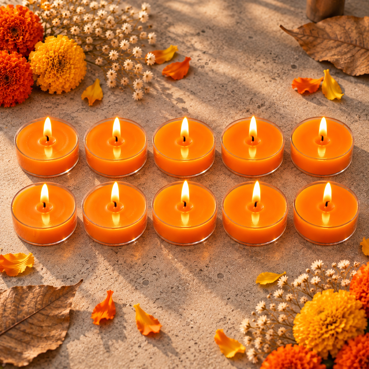 Acrylic Tea Light Candles | Set of 10 | Handmade Decorative Candles