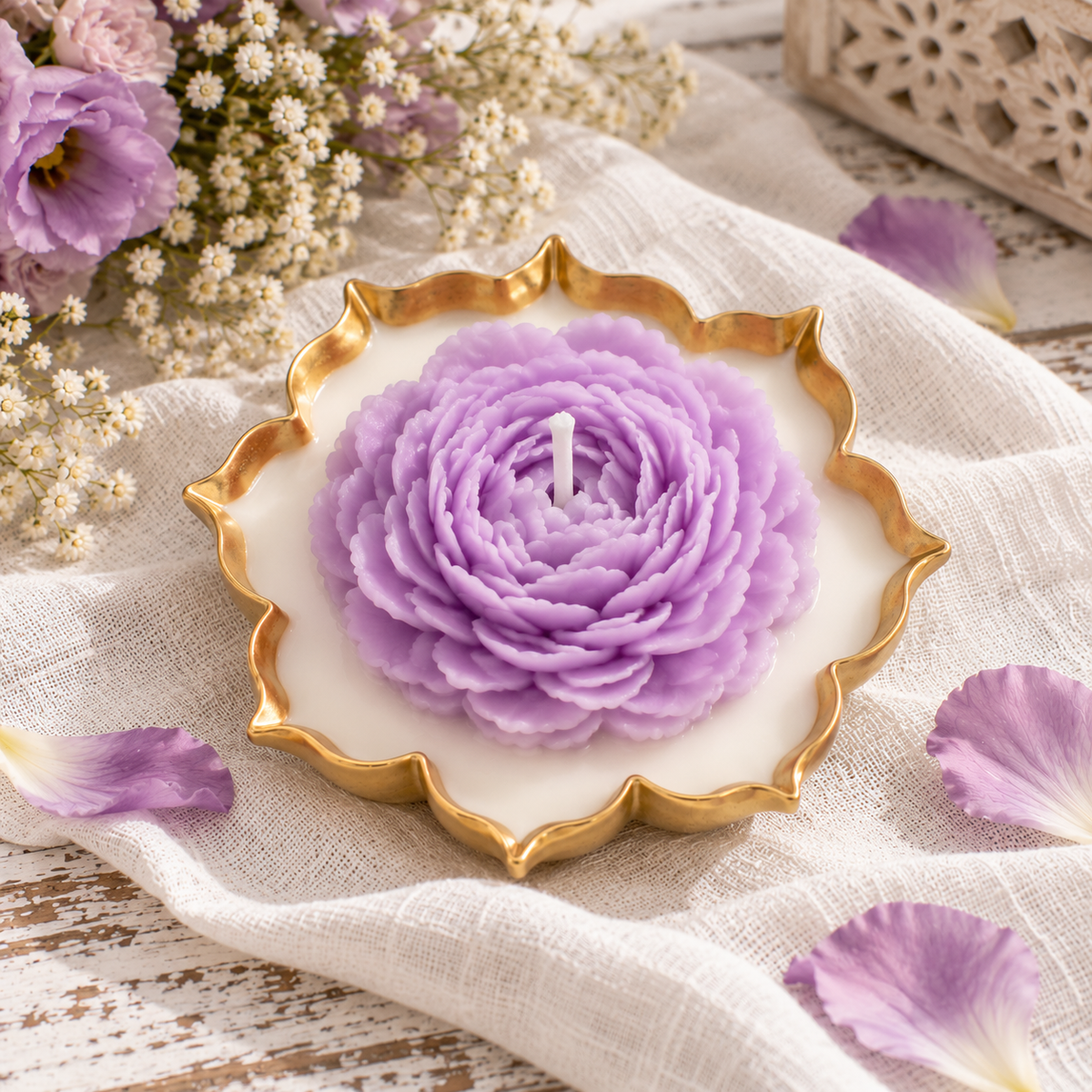 Peony Urli Candle | Handmade Decorative Candle