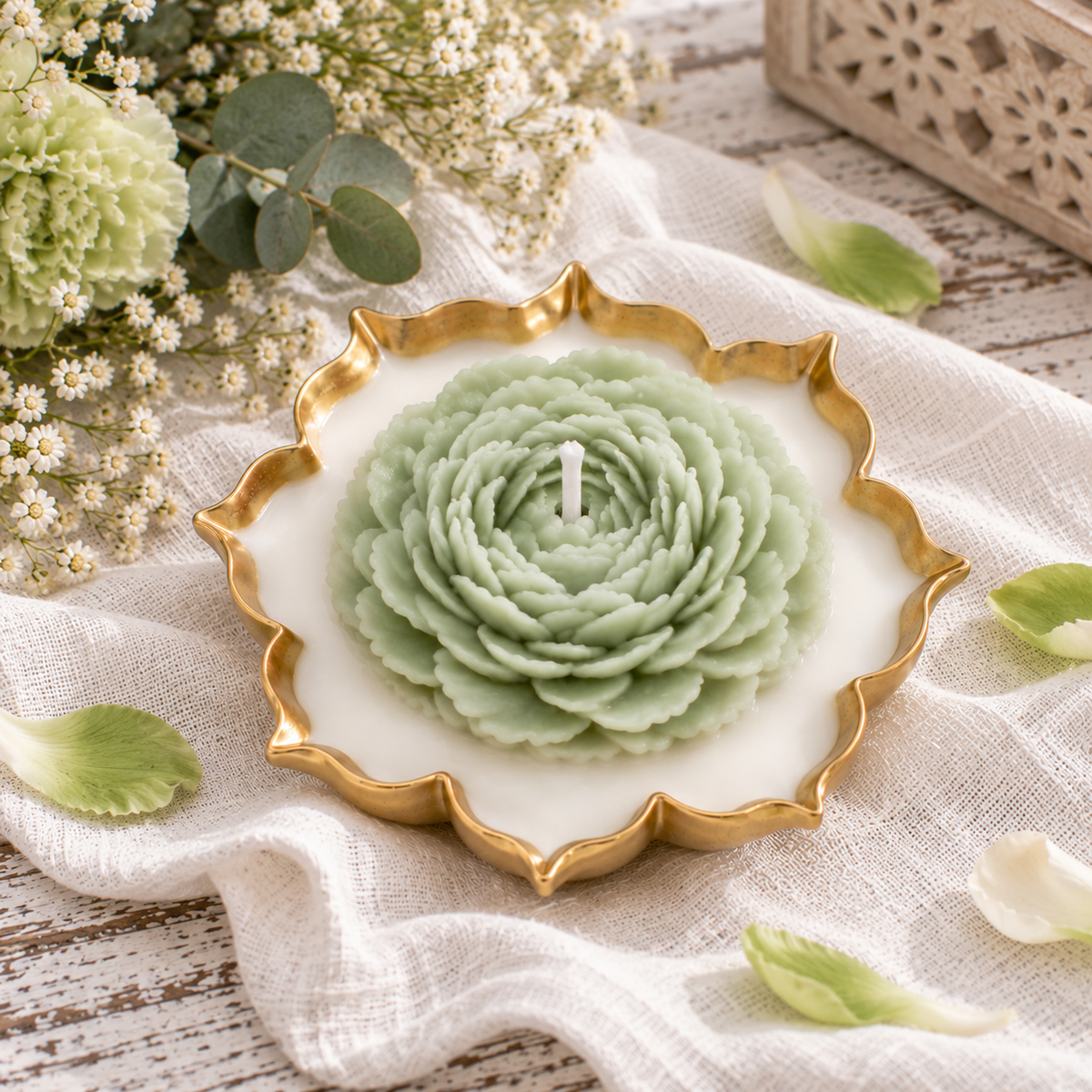 Peony Urli Candle | Handmade Decorative Candle