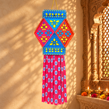 Floral Geometric Hanging Kandil | Traditional Diwali Décor