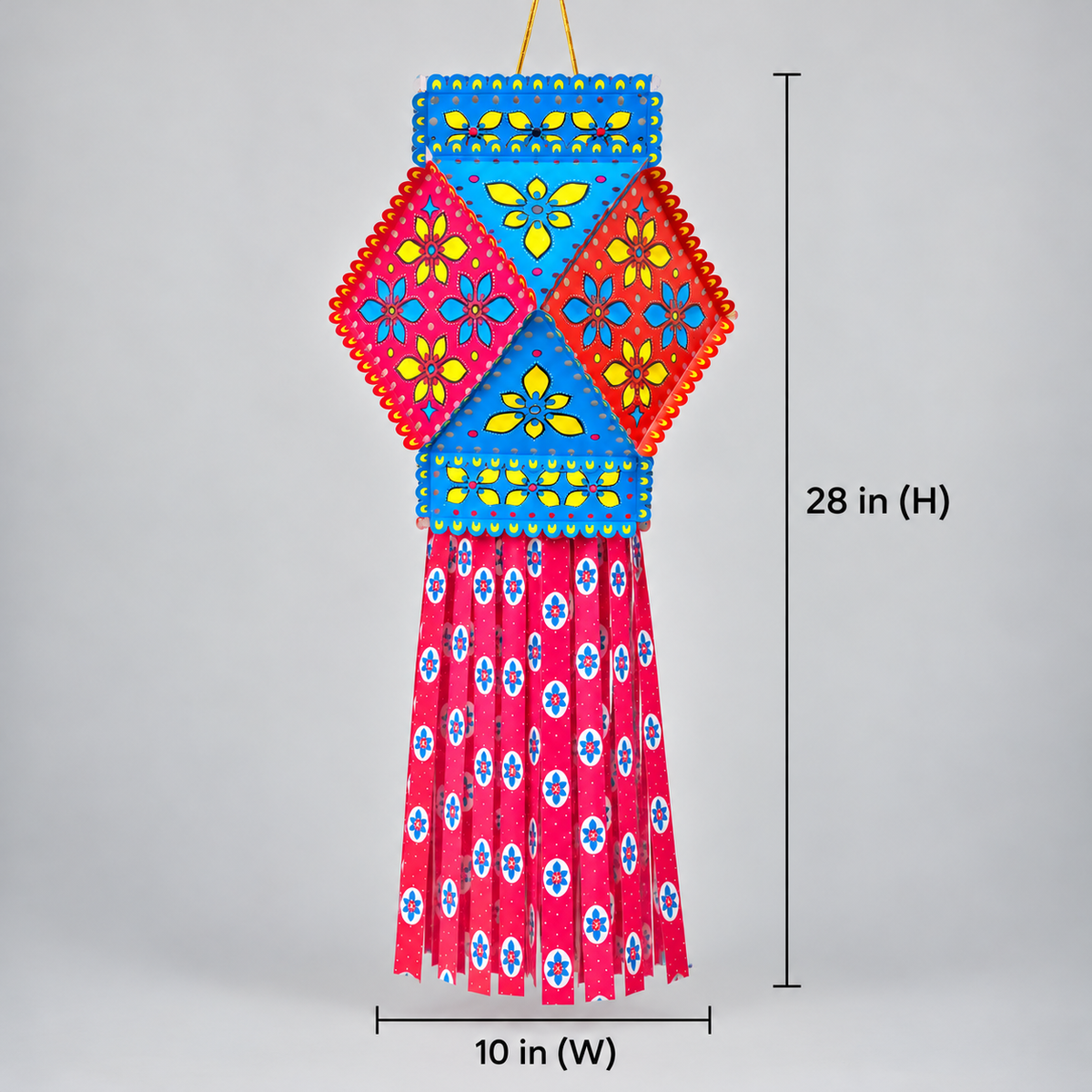 Floral Geometric Hanging Kandil | Traditional Diwali Décor