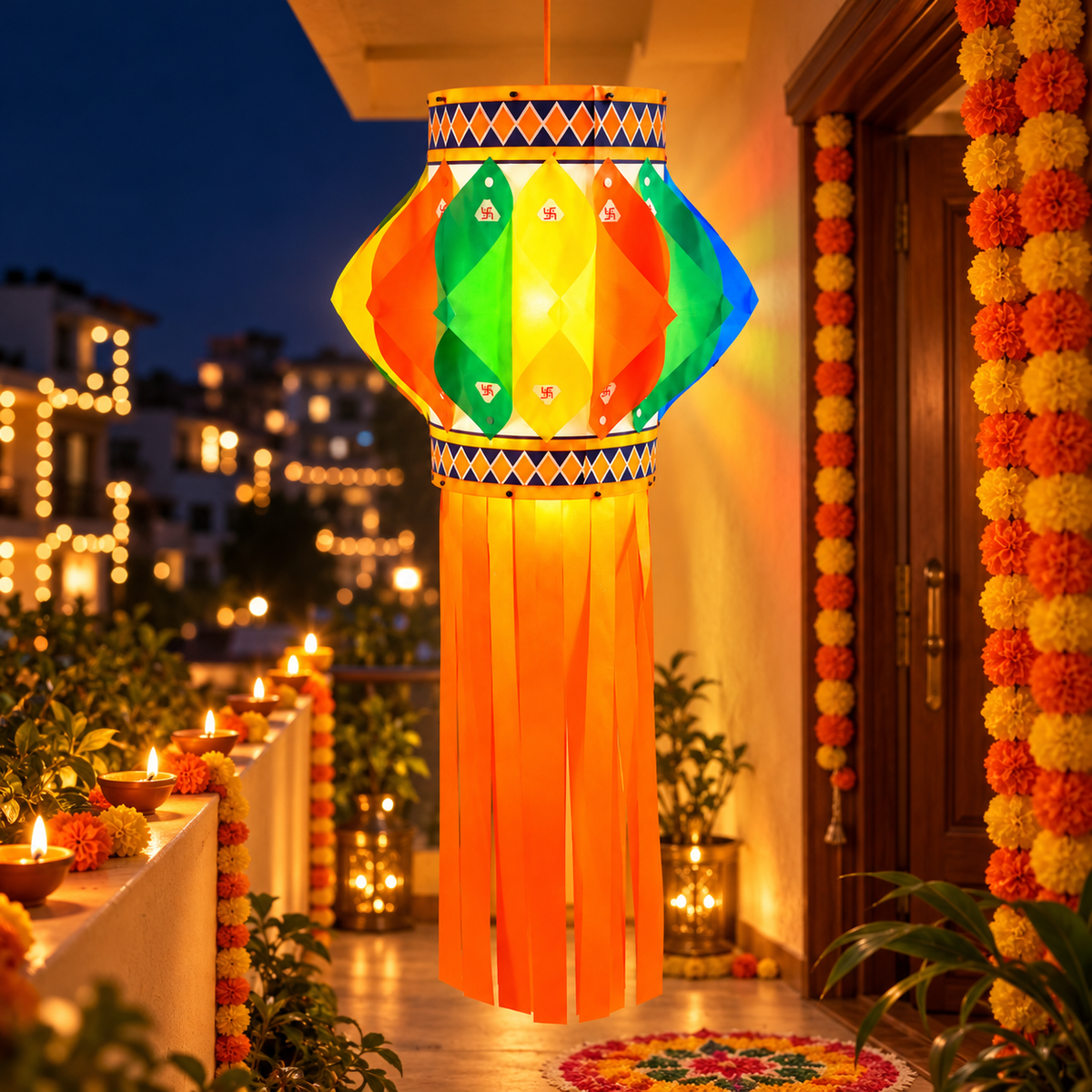 Traditional Swastik Hanging Kandil | Diwali Décor