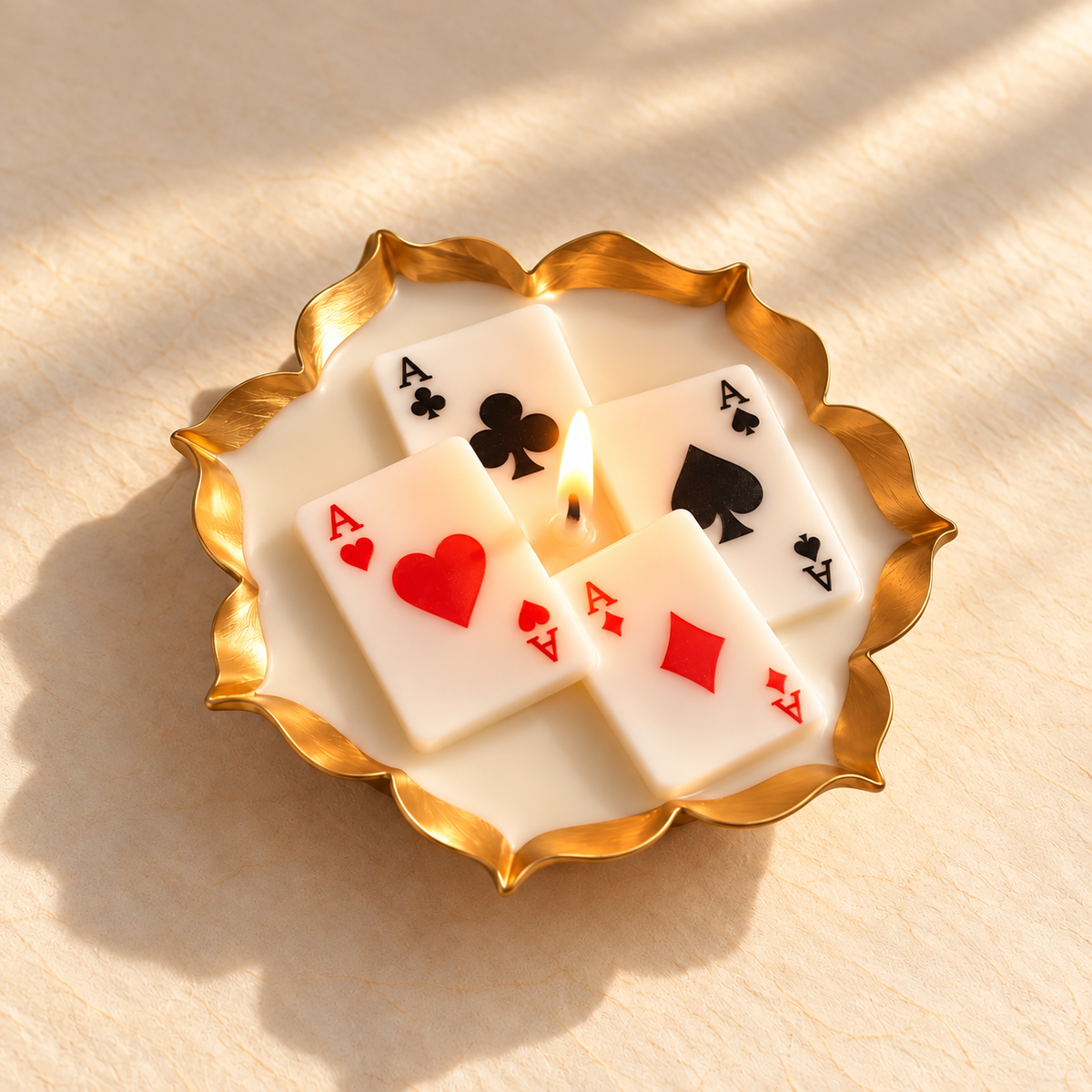 Royal Flush Urli Candle | Playing Card Theme Candle