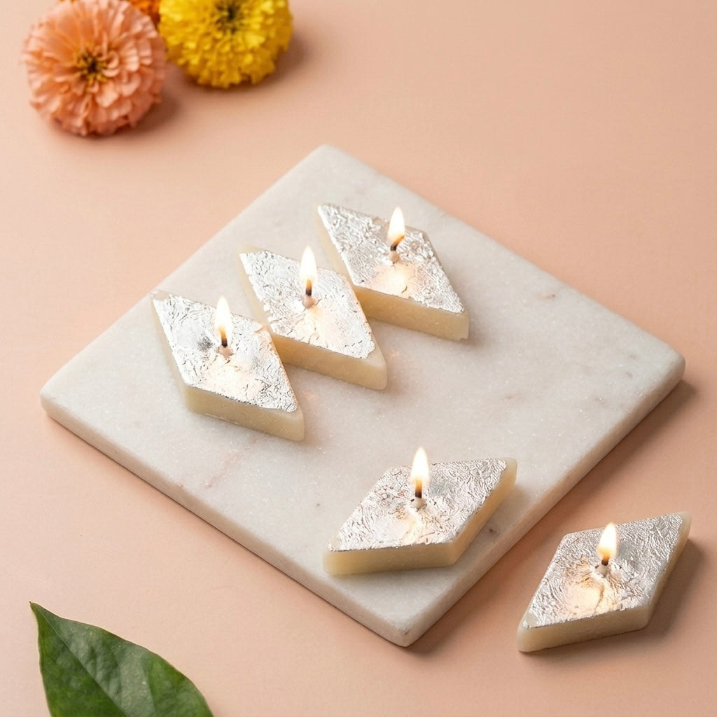 Kaju Katli Candles | Set of 6