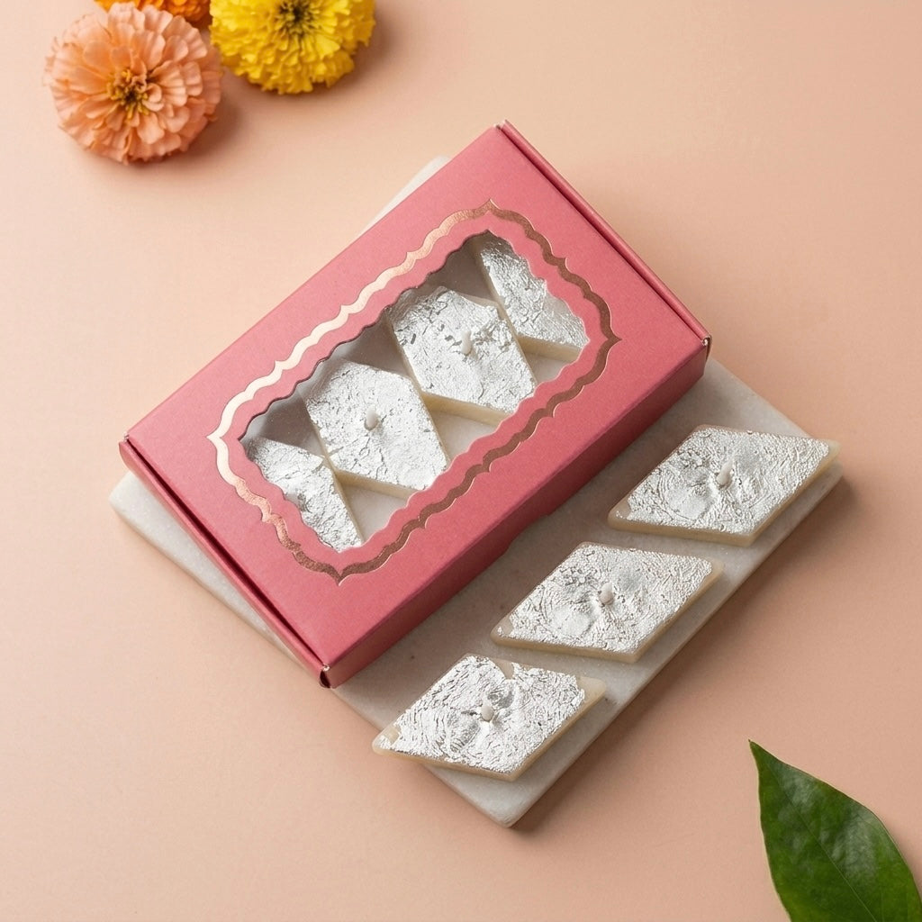 Kaju Katli Candles | Set of 6