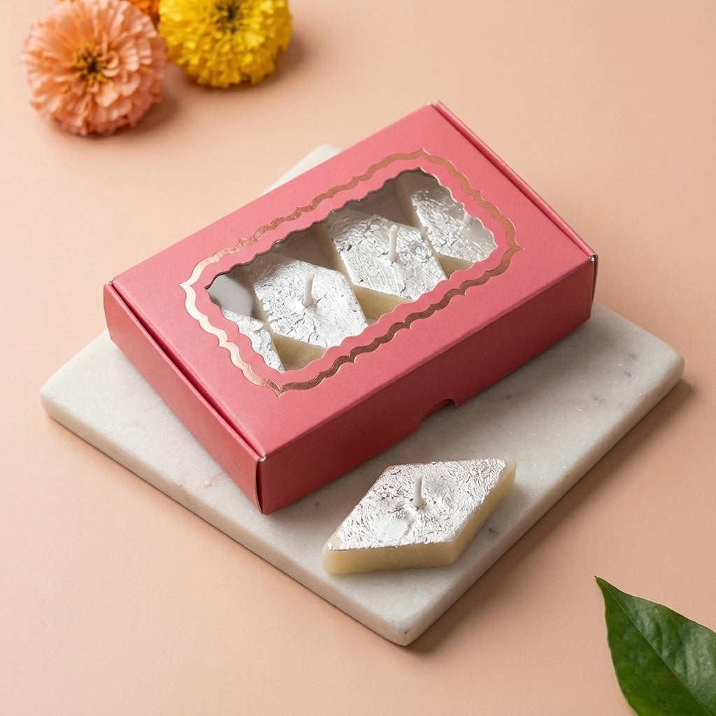 Kaju Katli Candles | Set of 6