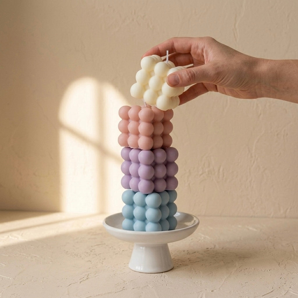 Bubble Candles Set of 4 | Large Size Decorative Candles