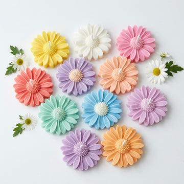 Daisy Flower Candles | Pack of 10 | Multicolour