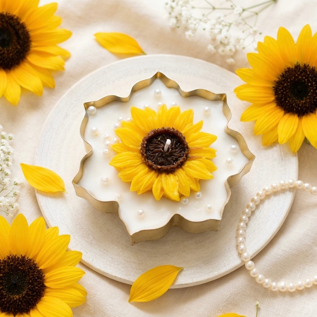 Sunflower Urli Candle | Handmade Decorative Candle