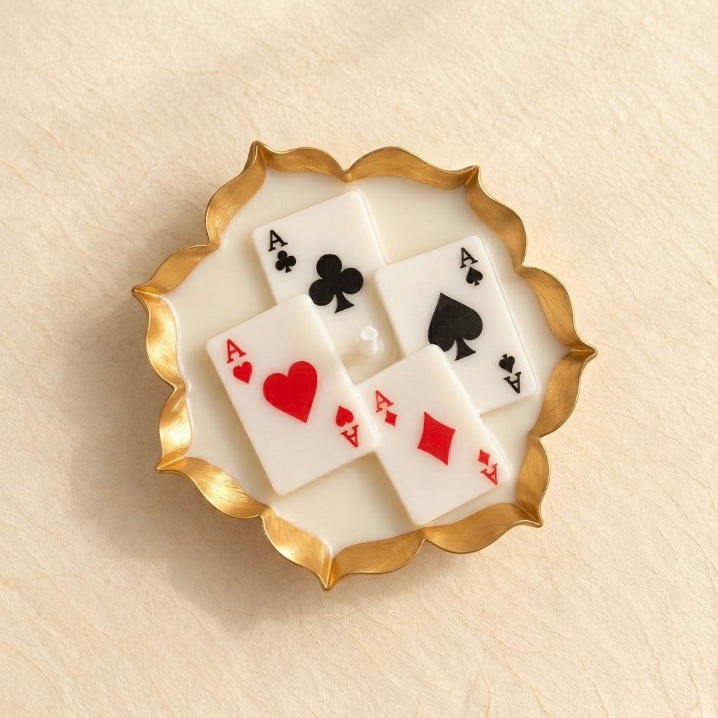 Royal Flush Urli Candle | Playing Card Theme Candle