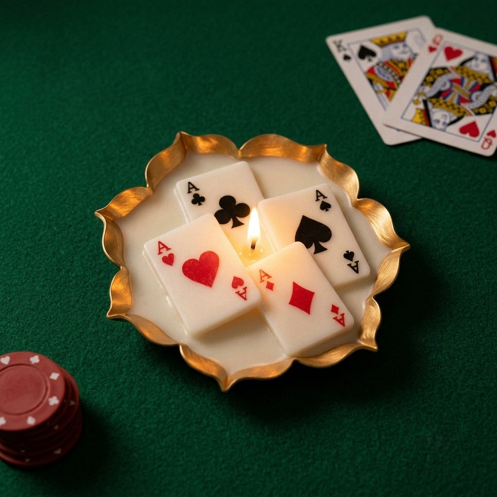 Royal Flush Urli Candle | Playing Card Theme Candle