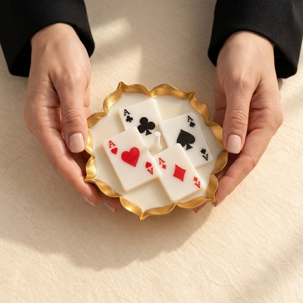 Royal Flush Urli Candle | Playing Card Theme Candle