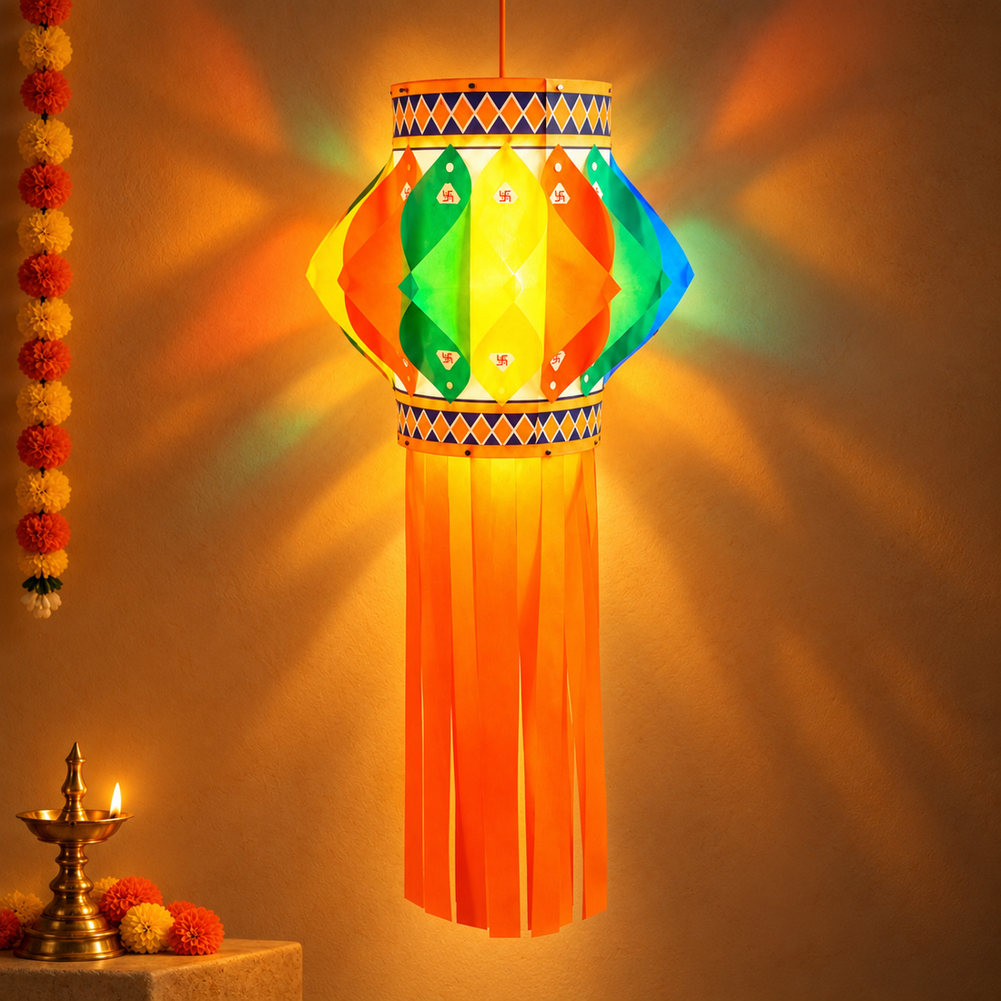 Traditional Swastik Hanging Kandil | Diwali Décor