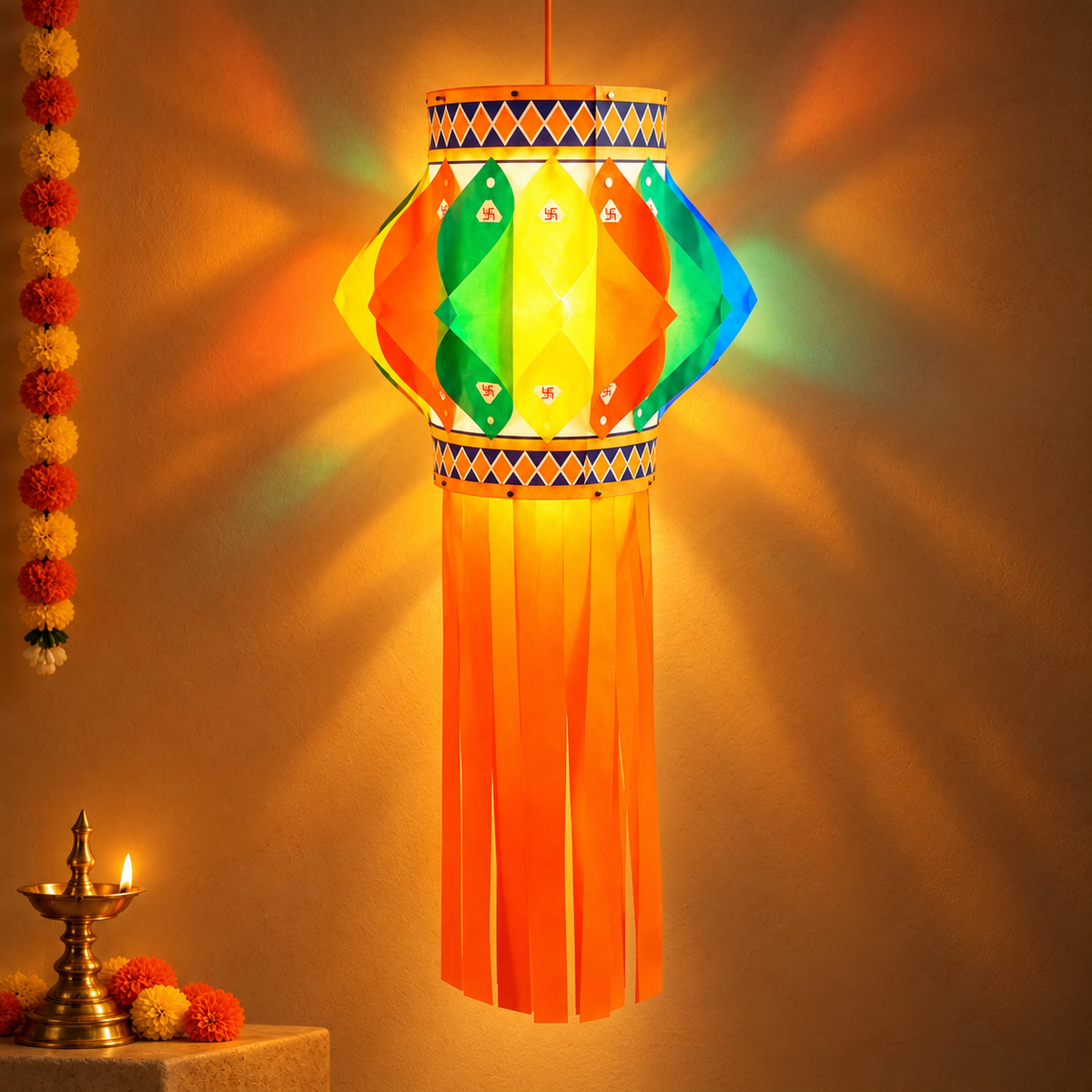 Traditional Swastik Hanging Kandil | Diwali Décor